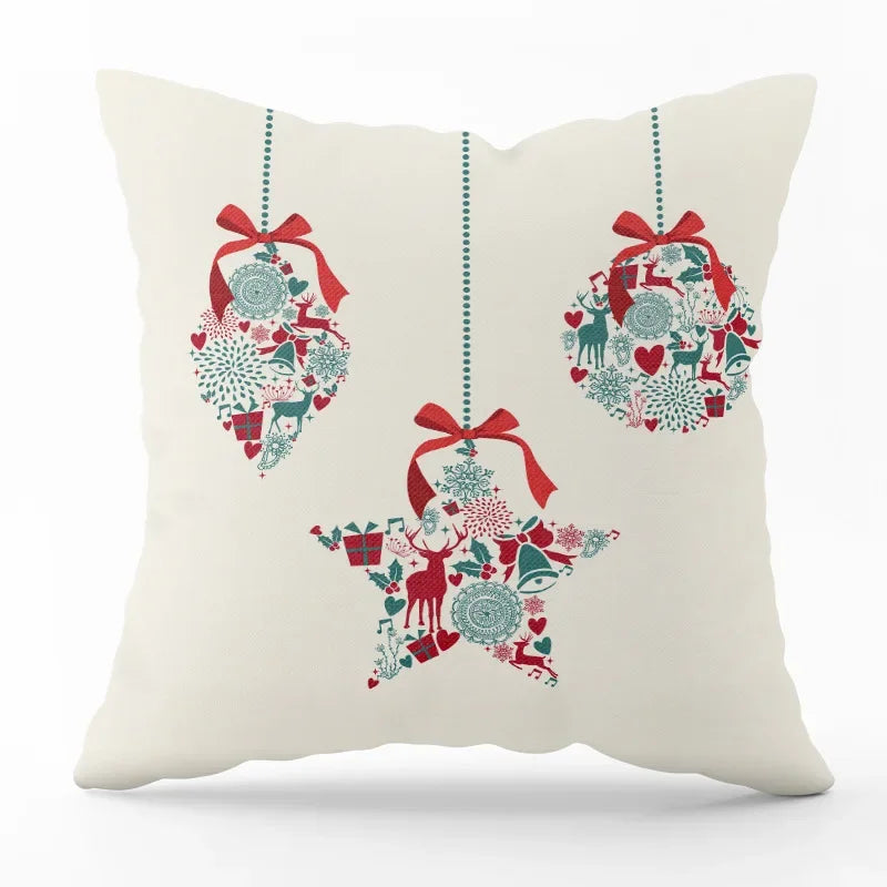 Festive Santa Claus Snowman Decorative Pillow Cover - Image 25
