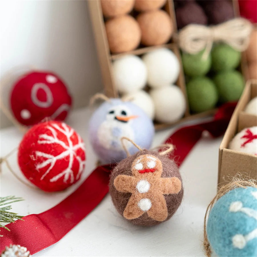 Charming Felt Wool Snowballs for Festive Decor