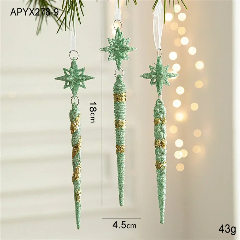 Charming Green Snowflake Bell Christmas Ornaments - Image 15