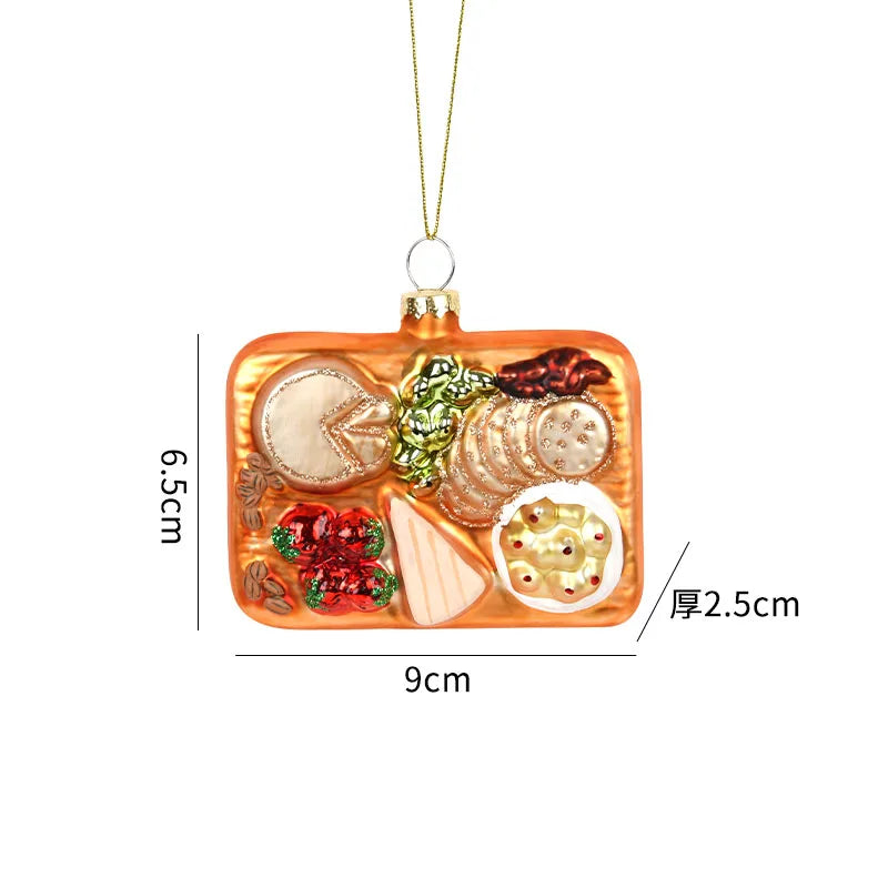 Festive Glass Ice Cream Pendant Christmas Ornaments - Image 9