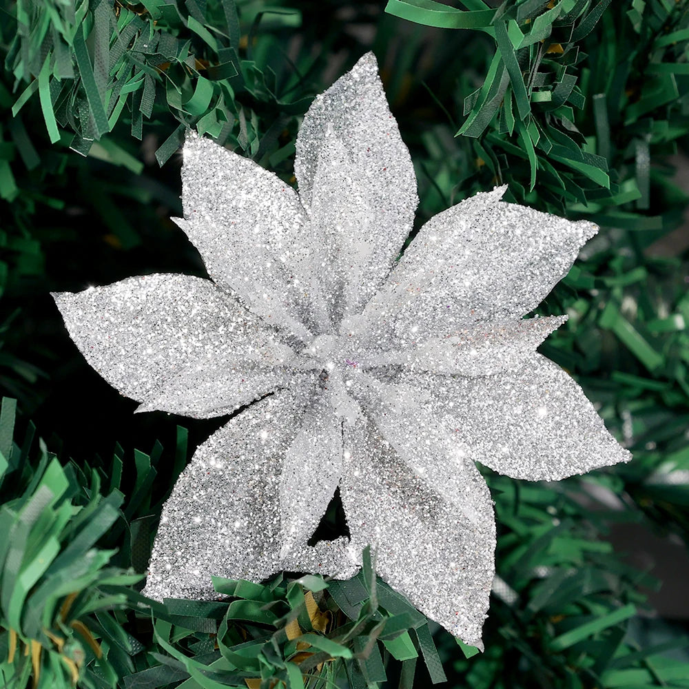 Sparkling Holiday Flower Ornaments for Trees - Image 21