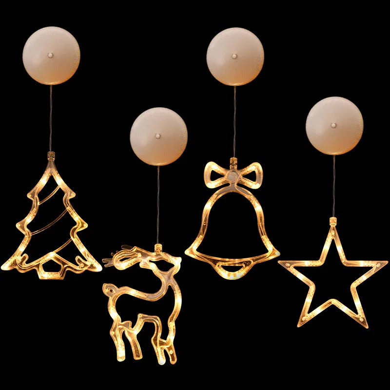 Shimmering Christmas Snowflake Santa Window Decor - Image 11