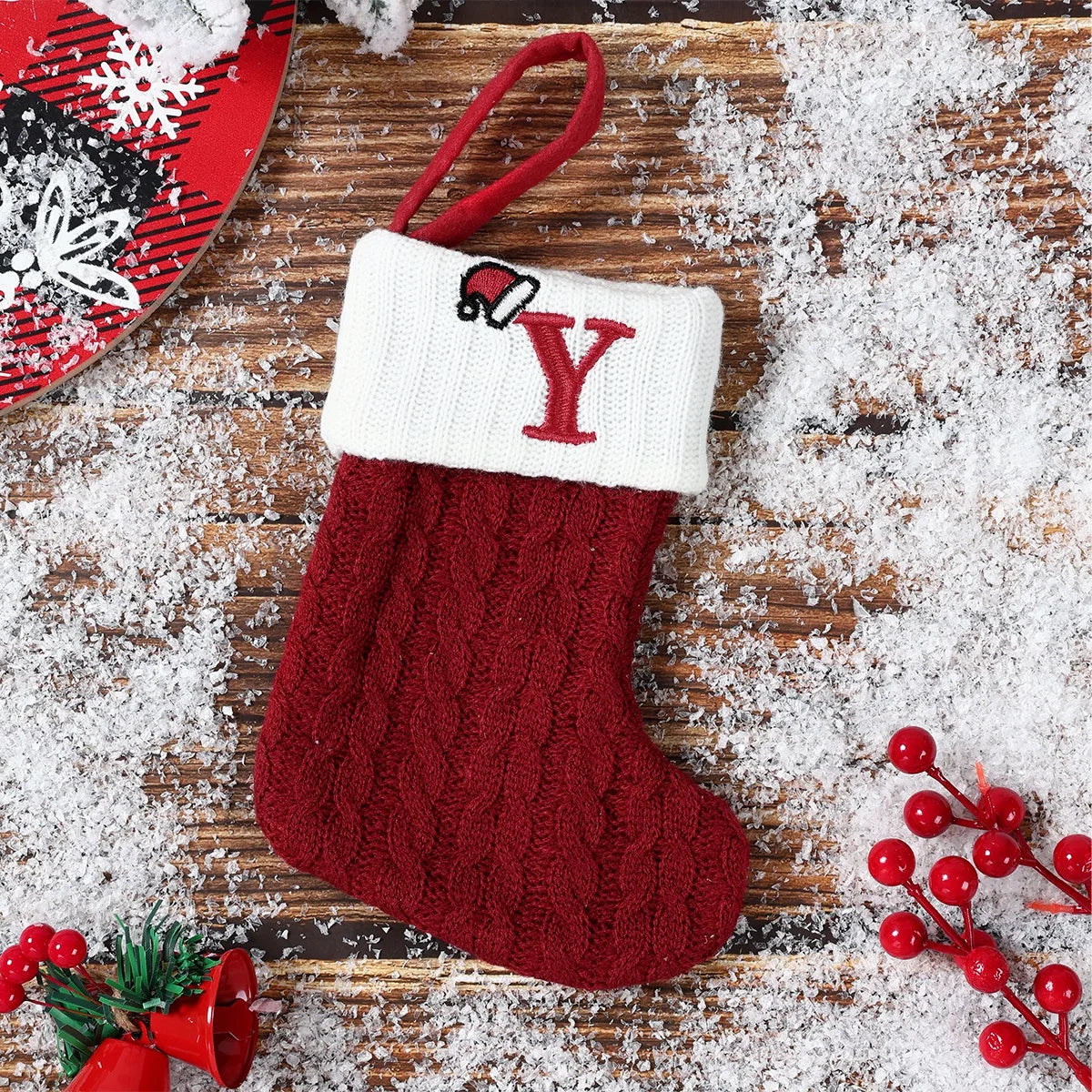 Cozy Christmas Alphabet Knitting Socks Ornaments - Image 7