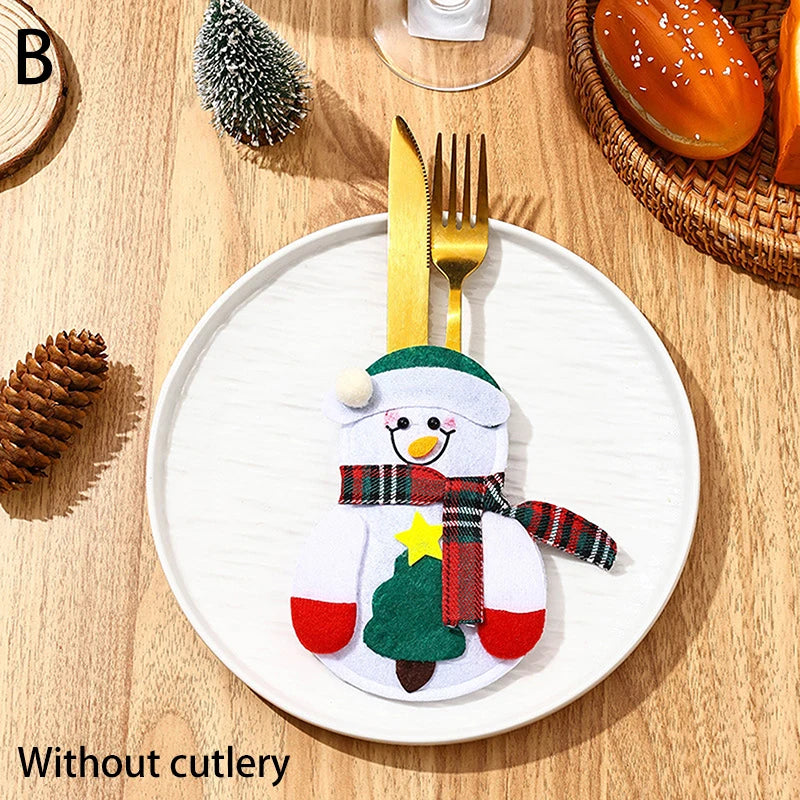Festive Christmas Tableware & Cutlery Holder Set - Image 4