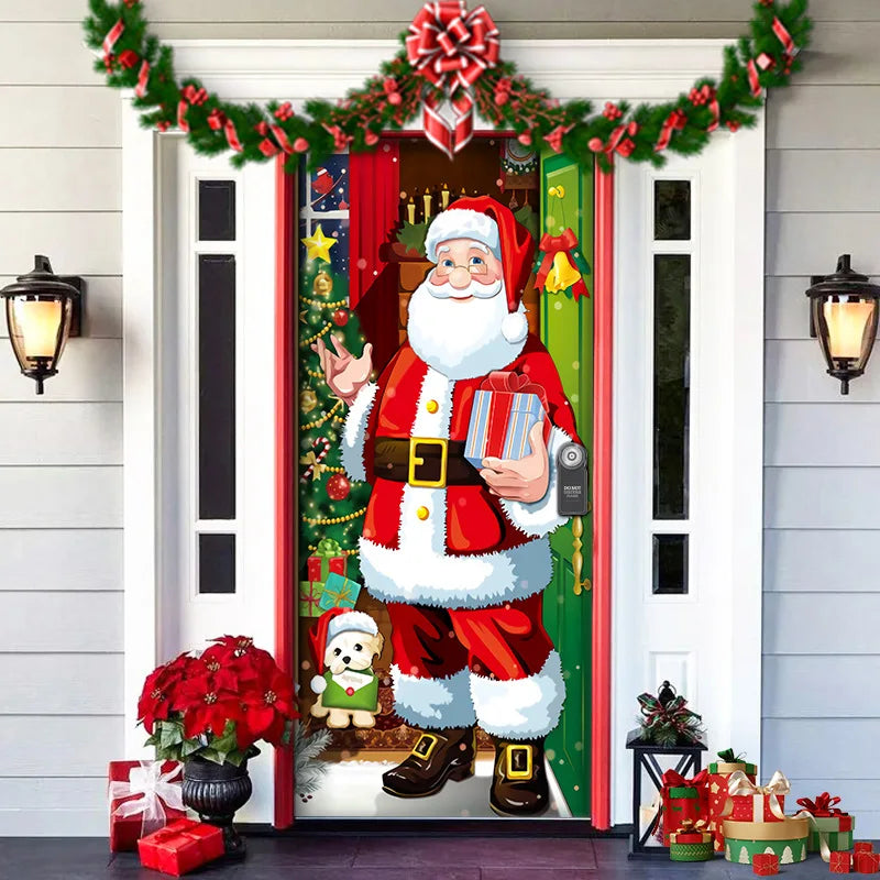 Festive Santa Gingerbread House Door Cover - Image 9