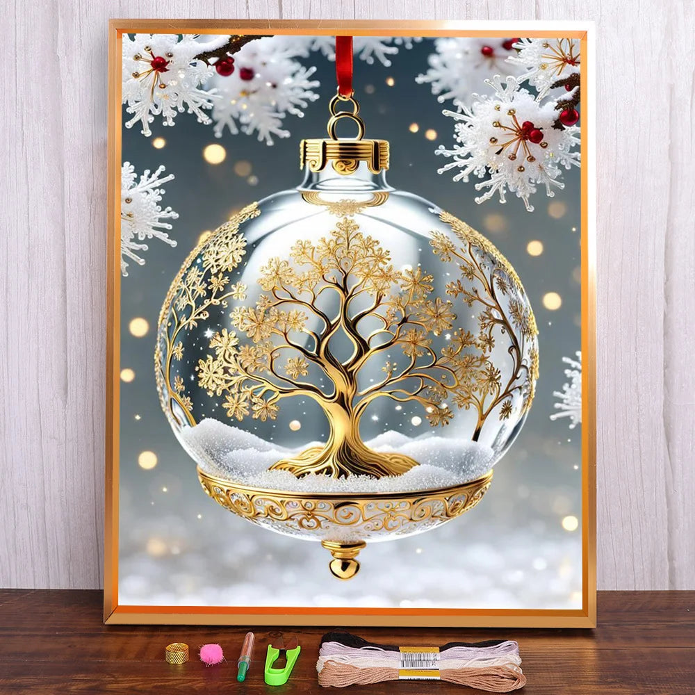 Festive Cross-Stitch Kit for Christmas Tree Decor - Image 10