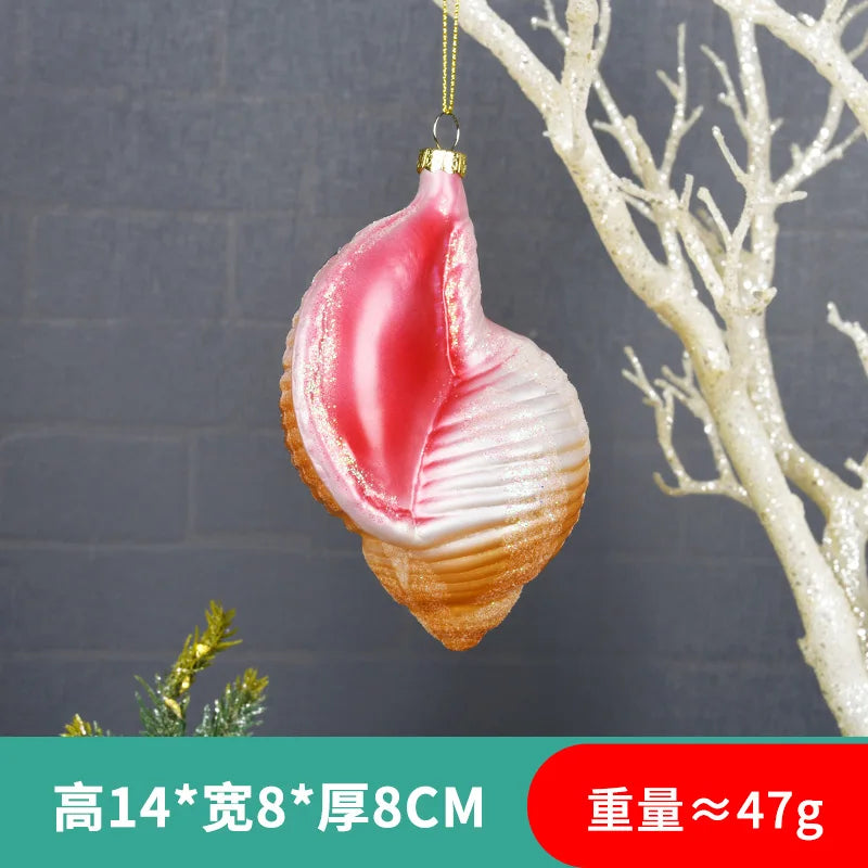 Christmas Marine Animal Glass Pendant Ornaments - Image 14