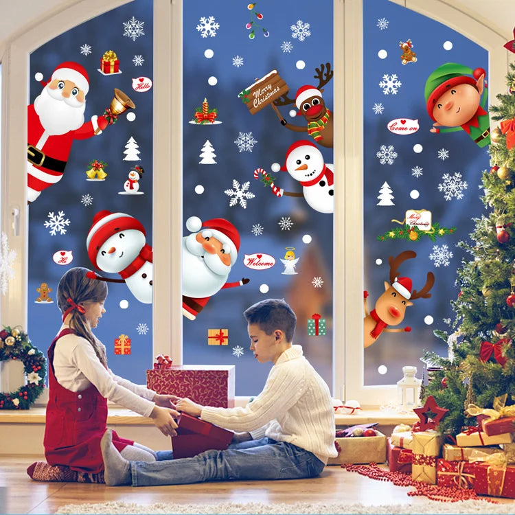 Festive Christmas Snowman & Santa Window Stickers - Image 11