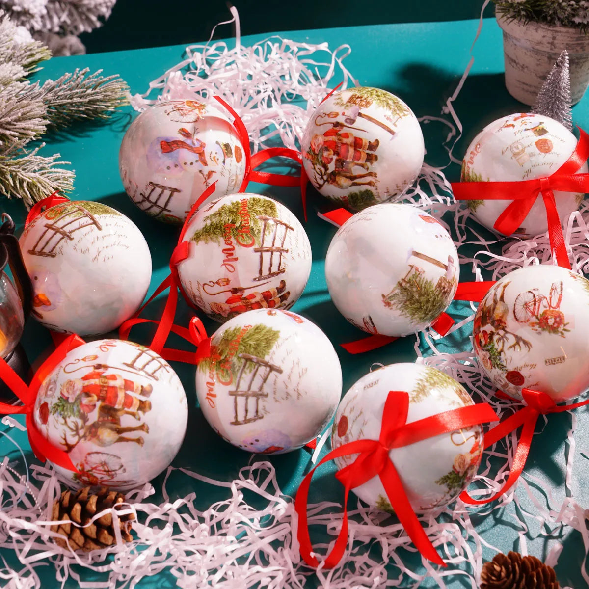 Sparkling 8cm Christmas Ball Ornaments for Your Tree - Image 7