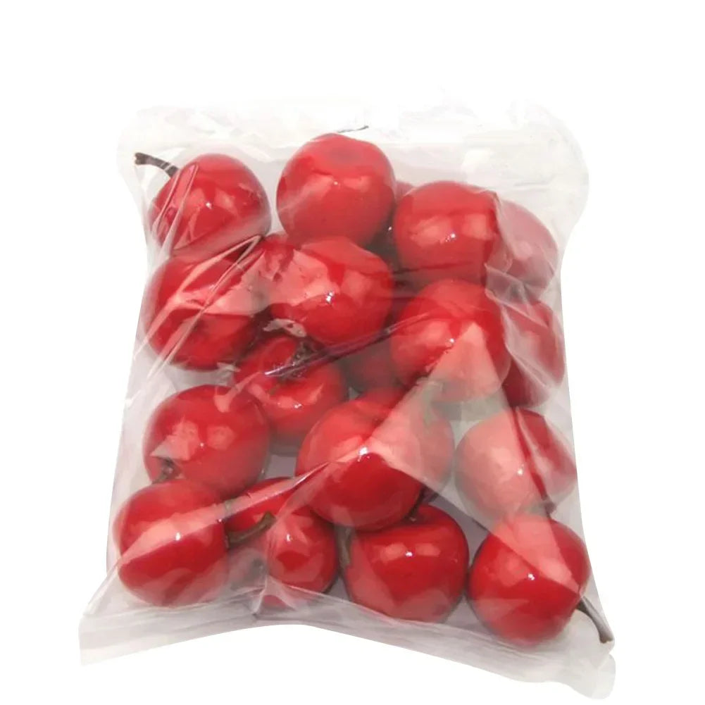 20 Mini Red & Green Artificial Apples – Festive Decor - Image 4