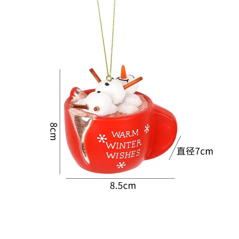 Festive Glass Ice Cream Pendant Christmas Ornaments - Image 2