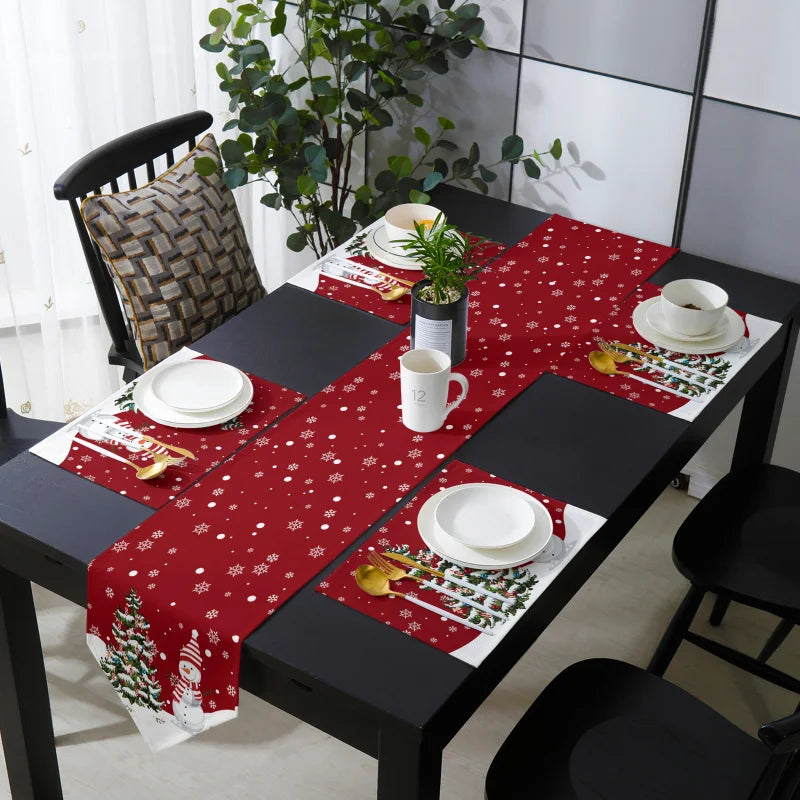 Charming Christmas Snowman & Santa Table Runner - Image 11