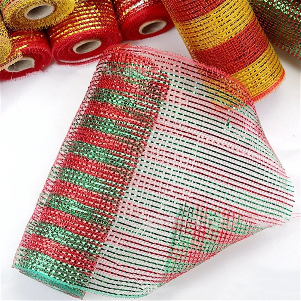 Festive 26CM Mesh Ribbon for Christmas Decor - Image 8