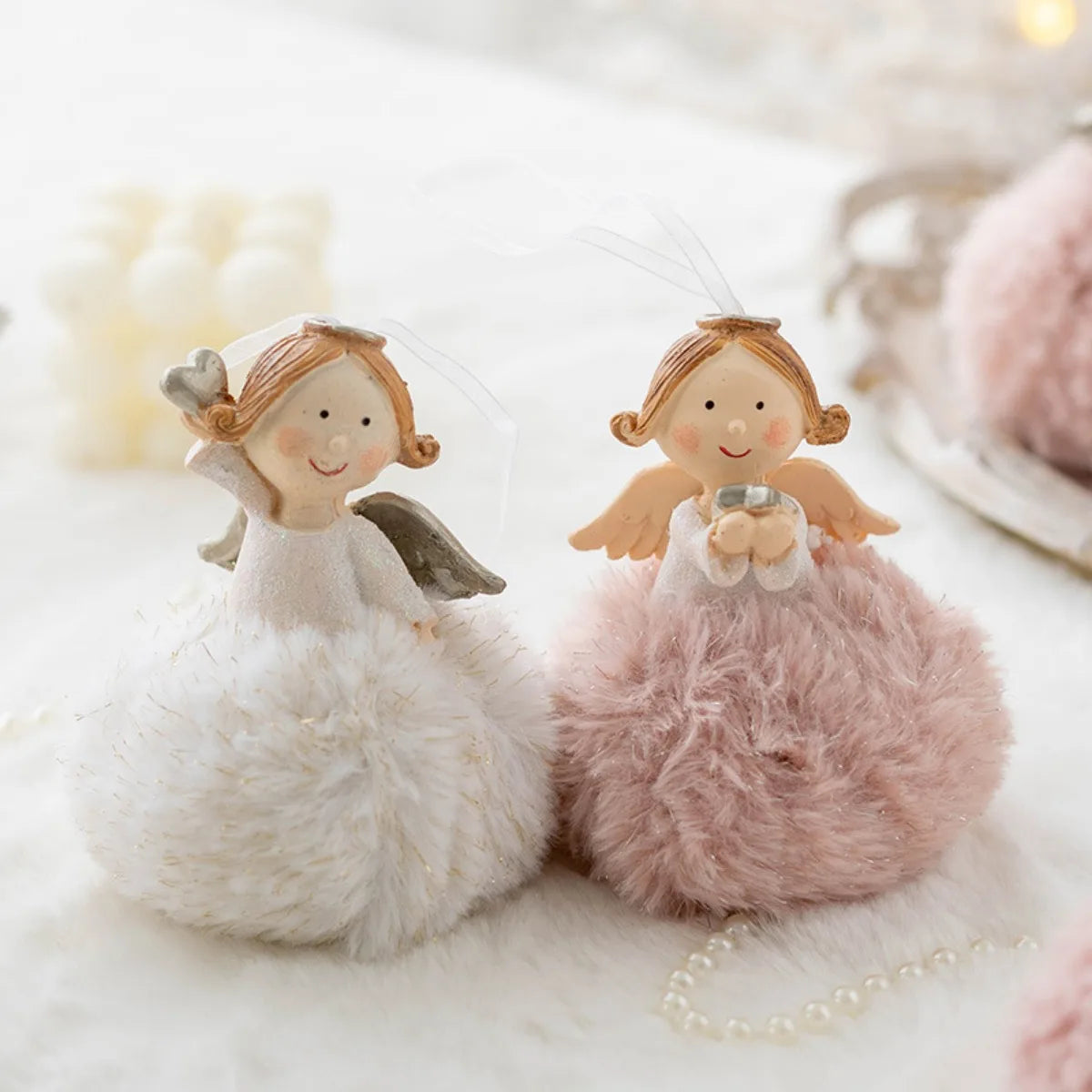 Festive Angel Baby Plush Doll Ornament - Image 9