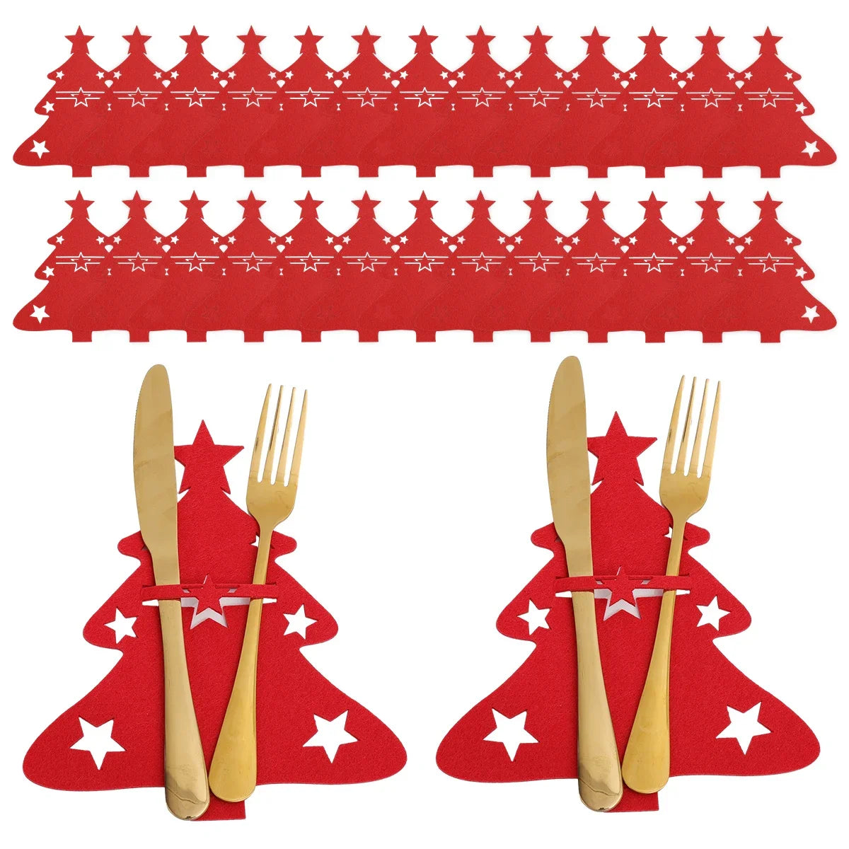 Christmas Tree Cutlery Holders – Festive Table Decor - Image 7