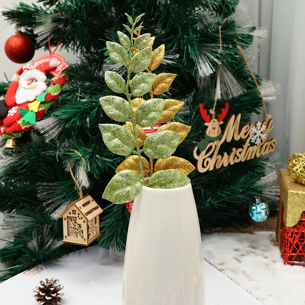Glittering Pine Leaves for Festive Christmas Decor - Image 23