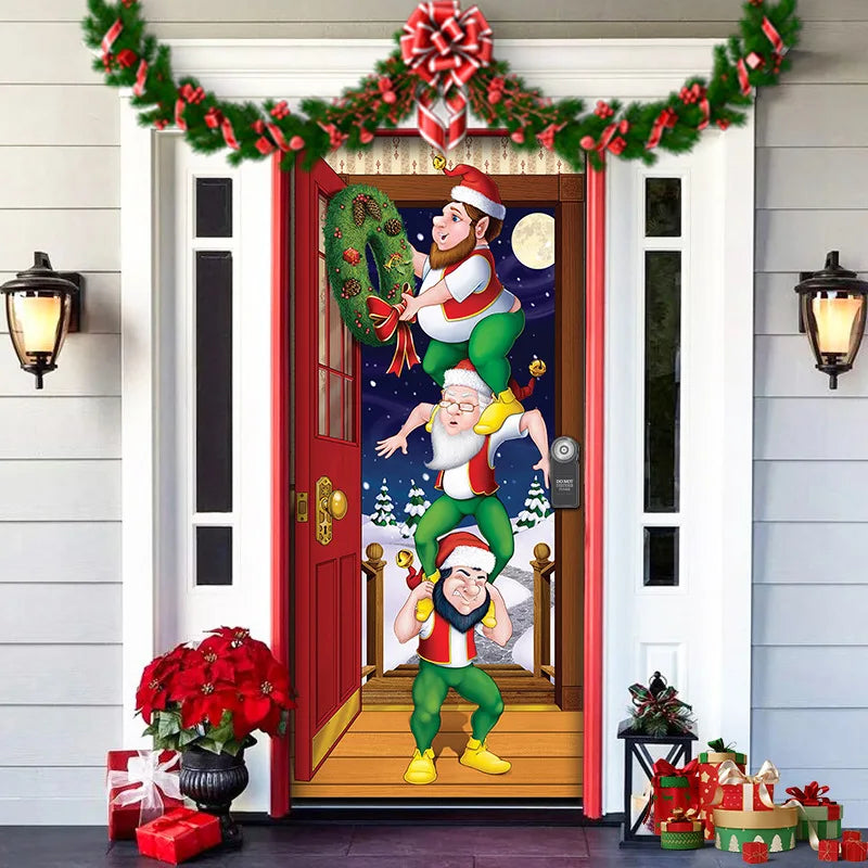 Festive Santa Gingerbread House Door Cover - Image 13
