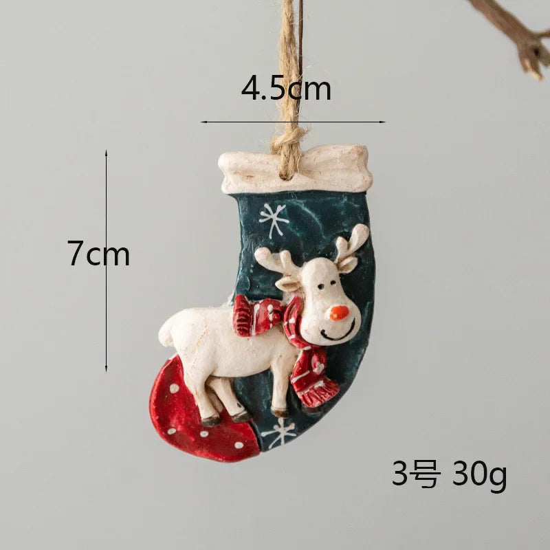 Festive Resin Christmas Sock & Snowman Ornaments - Image 25