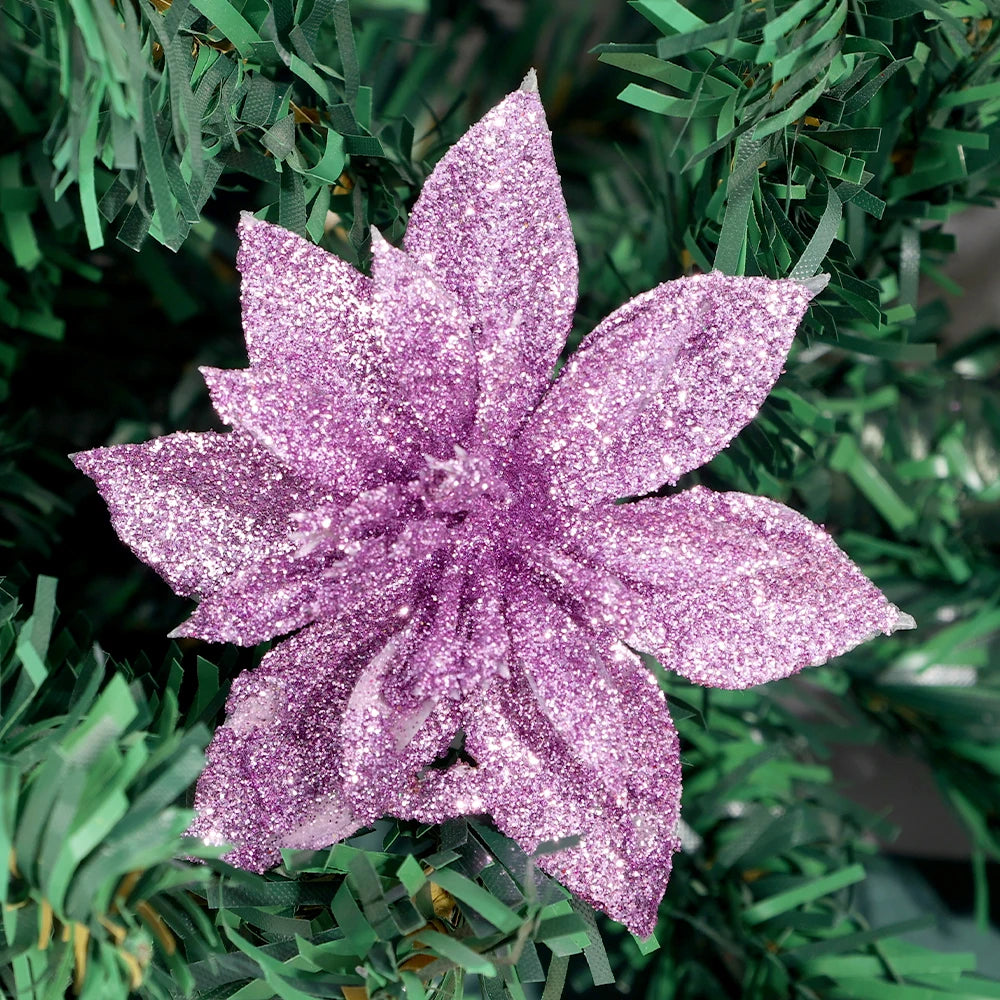 Sparkling Holiday Flower Ornaments for Trees - Image 23