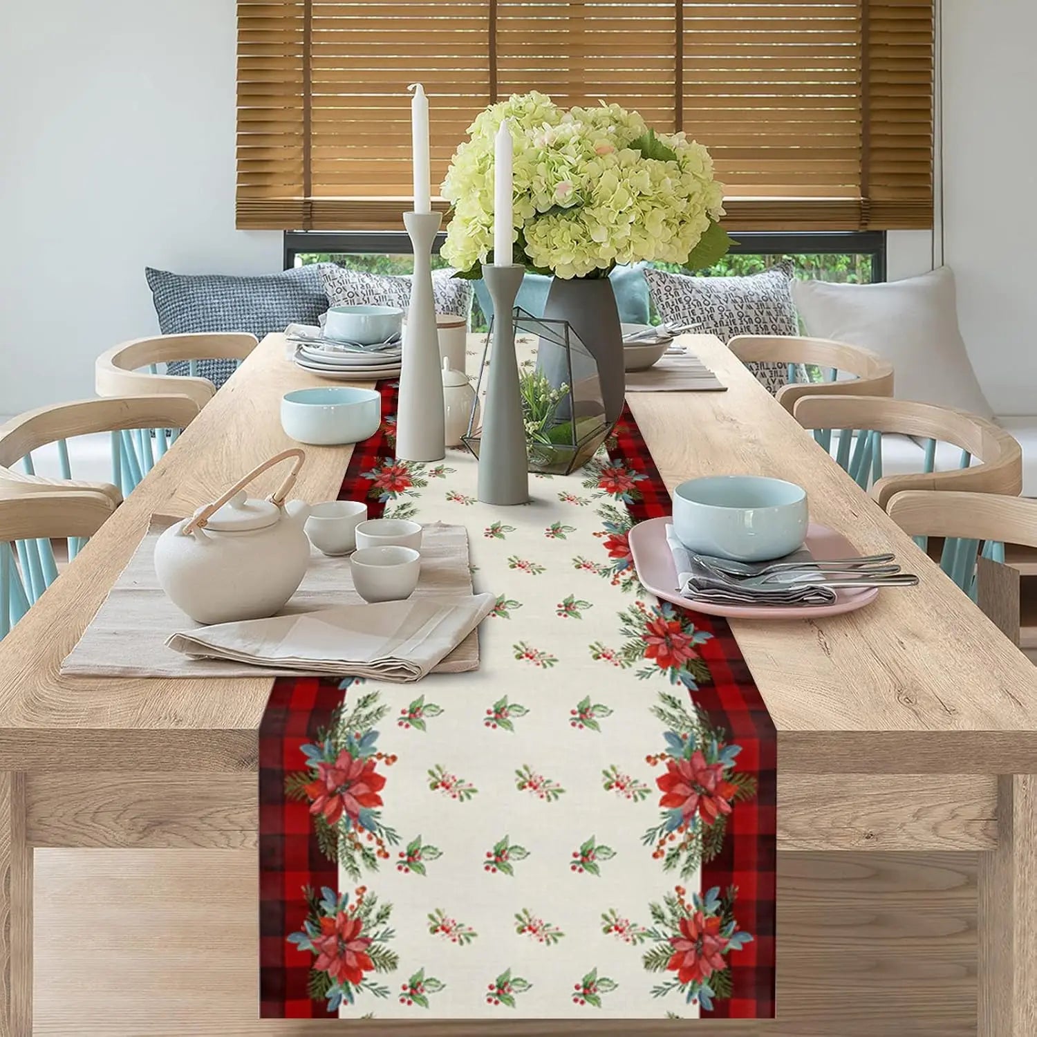Festive Snowman Wooden Linen Table Runner - Image 22