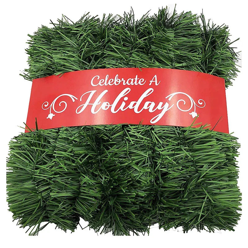 Festive Green and Gold Christmas Wreath Decor