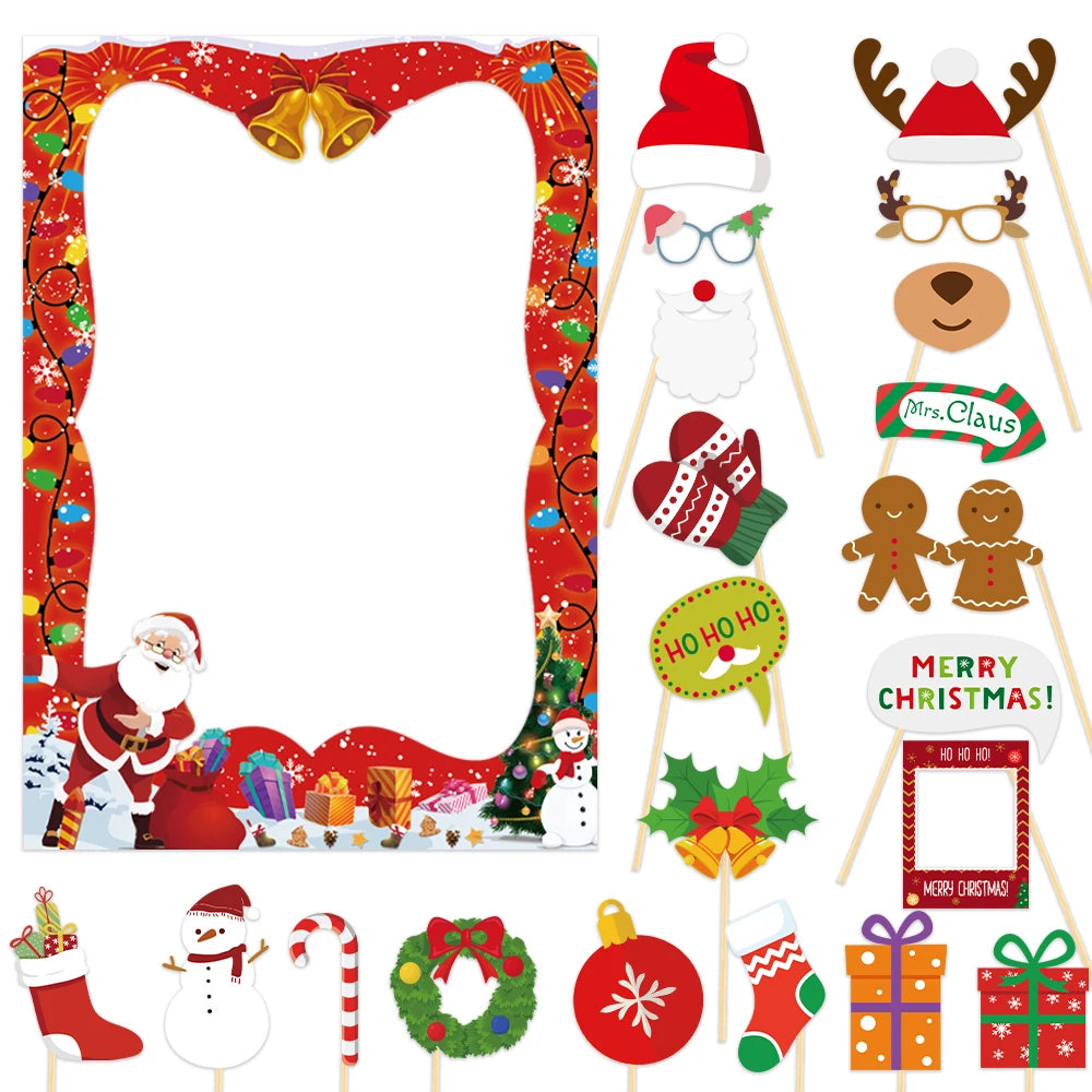 Festive Santa Tree Glasses Photo Booth Props - Image 2