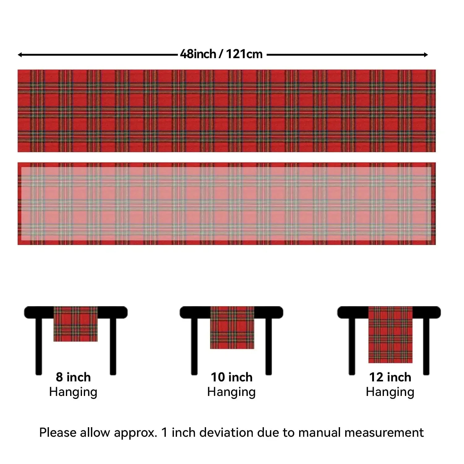 Red Scottish Tartan Christmas Table Runner - Image 4