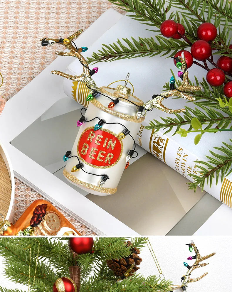 Festive Glass Ice Cream Pendant Christmas Ornaments - Image 23
