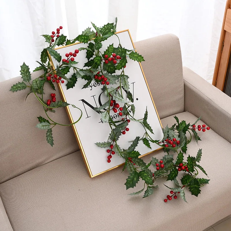 Enchanting LED Christmas Garland with Red Berries - Image 23