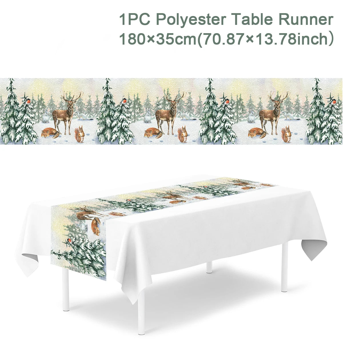 Festive Red Floral Table Runner for Christmas - Image 19