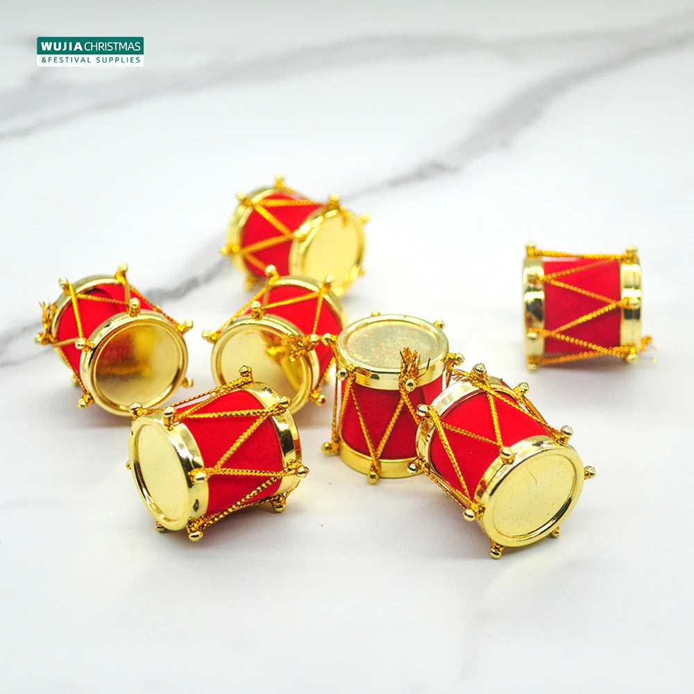 12pcs Red Mini Drums for Christmas Tree Decor - Image 17