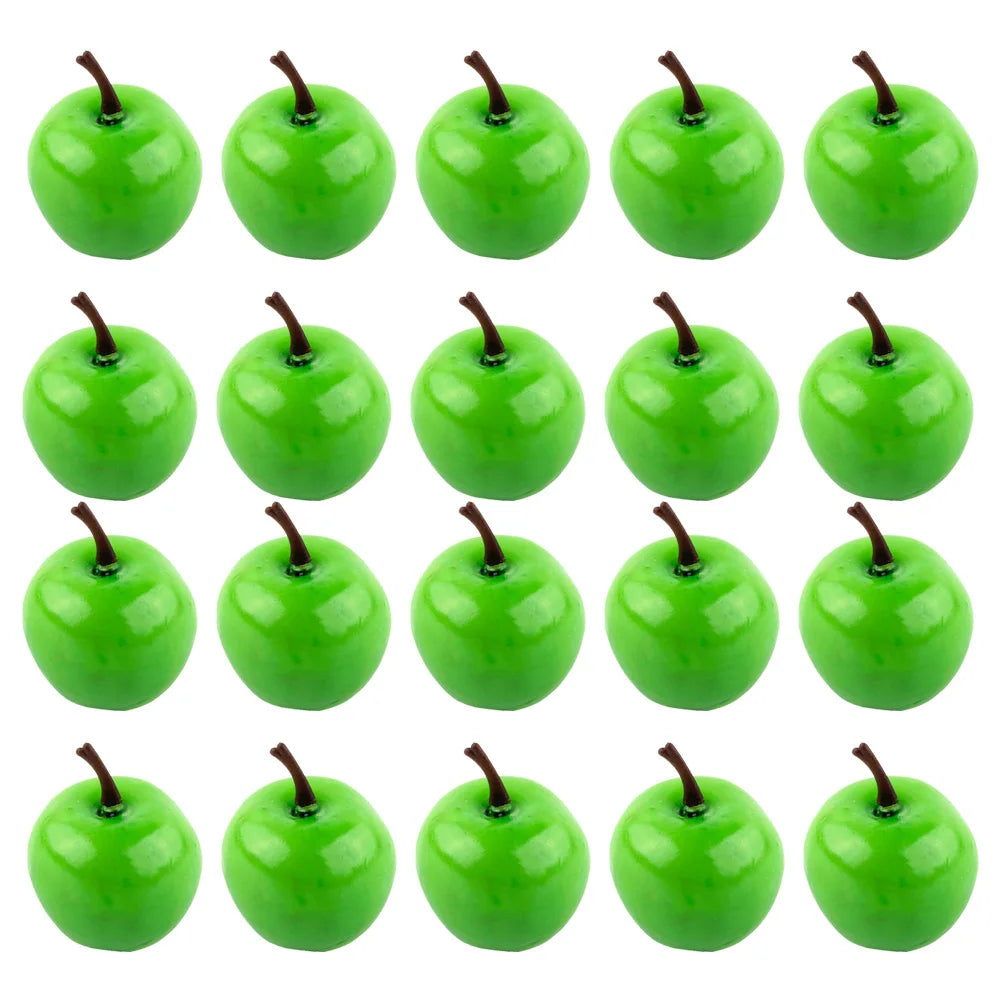 20 Mini Red & Green Artificial Apples – Festive Decor - Image 28