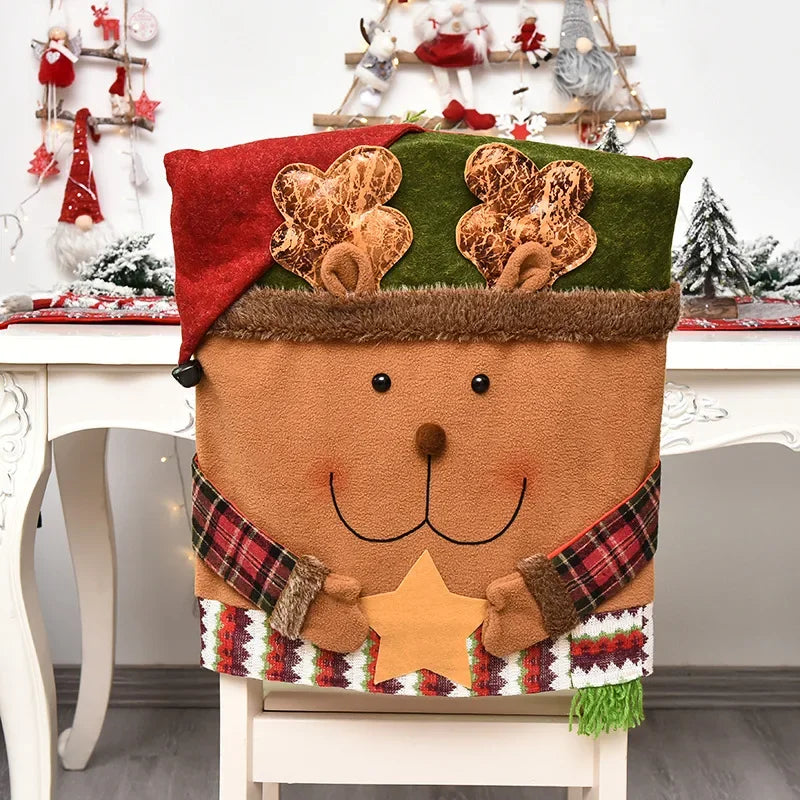Festive Cartoon Christmas Chair Covers for Joyful Decor - Image 12