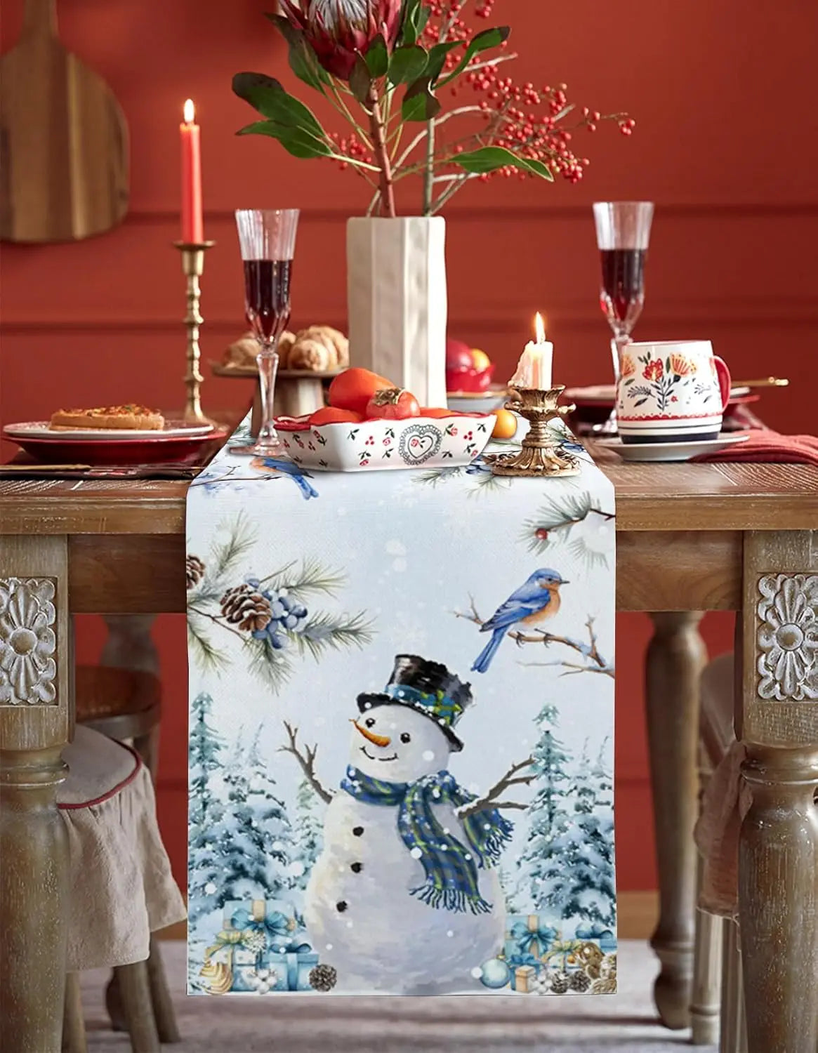 Charming Christmas Snowman & Snowflake Table Runner - Image 9