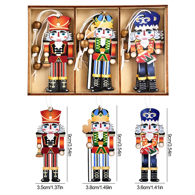 Festive Wooden Nutcracker Soldier Tree Ornaments - Image 11