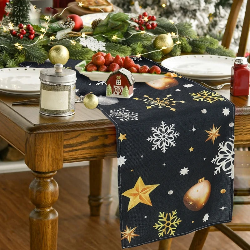 Festive Snowflake & Santa Claus Table Runner - Image 14