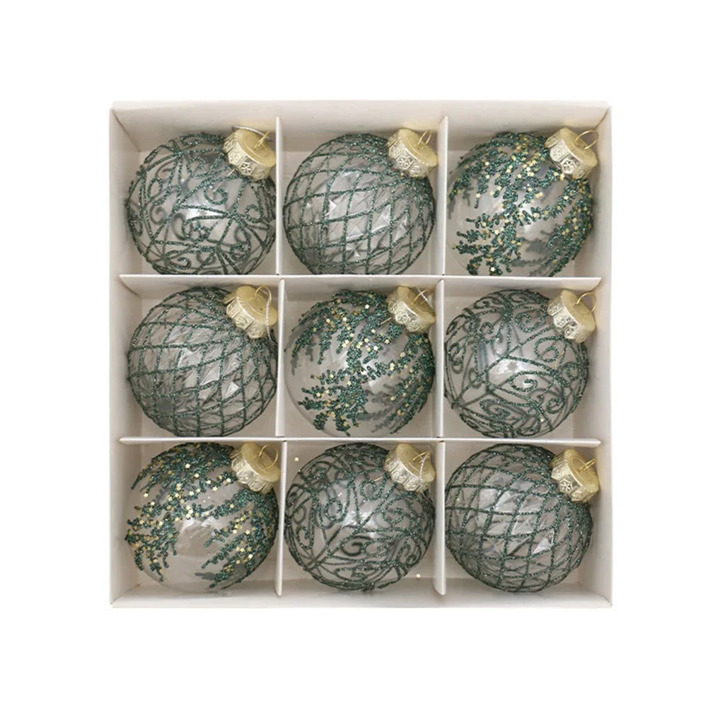 Wine Red Christmas Ball Ornaments - 9pcs Set - Image 3
