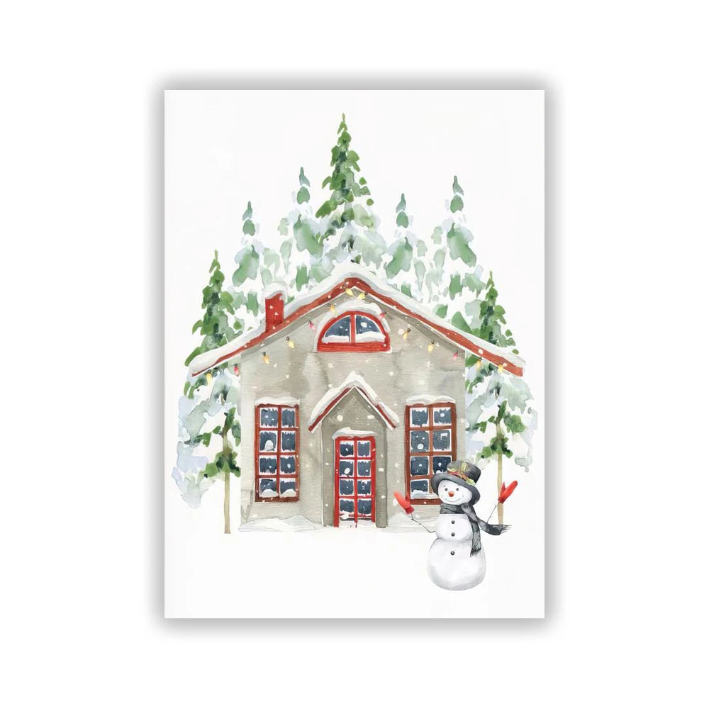 Charming Christmas Elk & Pine Tree Canvas Art - Image 2