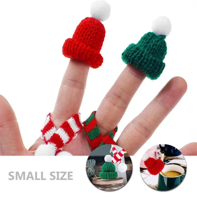 24Pcs Mini Knit Christmas Hat & Scarf Set - Image 14