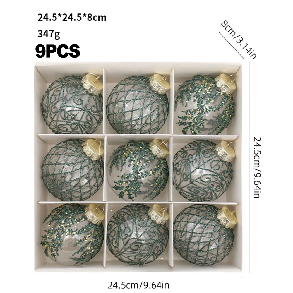 Wine Red Christmas Ball Ornaments - 9pcs Set - Image 21