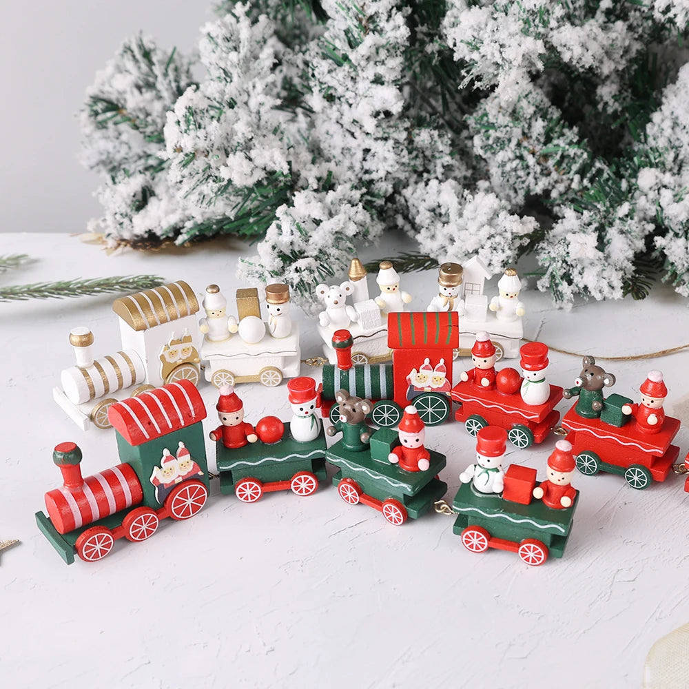 Charming Wooden Train Ornaments for Christmas Decor - Image 32