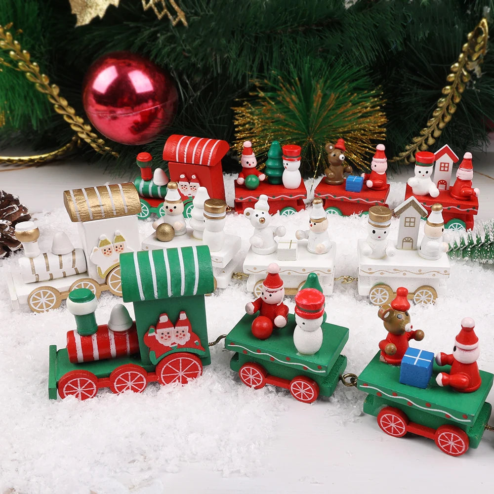 Charming Wooden Train Ornaments for Christmas Decor - Image 5