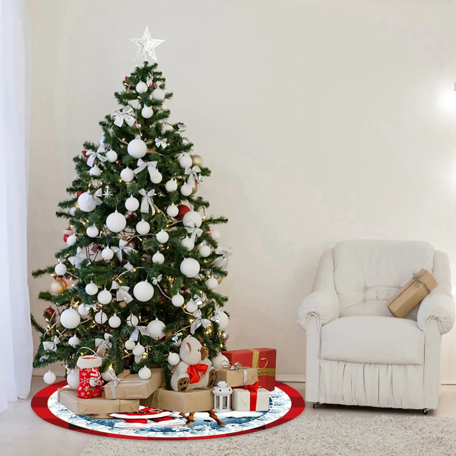 Charming Pink Snowman Christmas Tree Skirt - Image 10