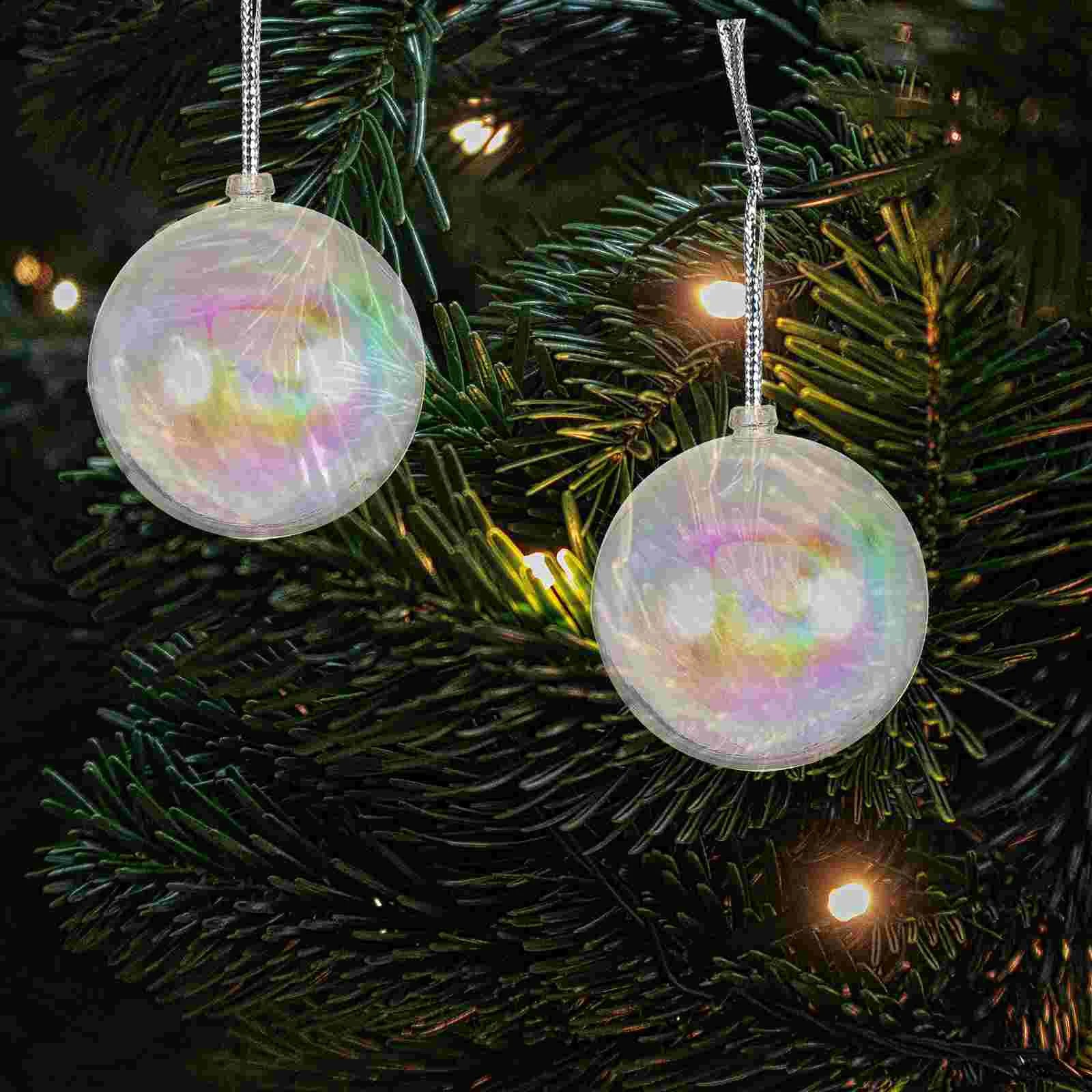 25 Clear Iridescent Shatterproof Christmas Ornaments - Image 7