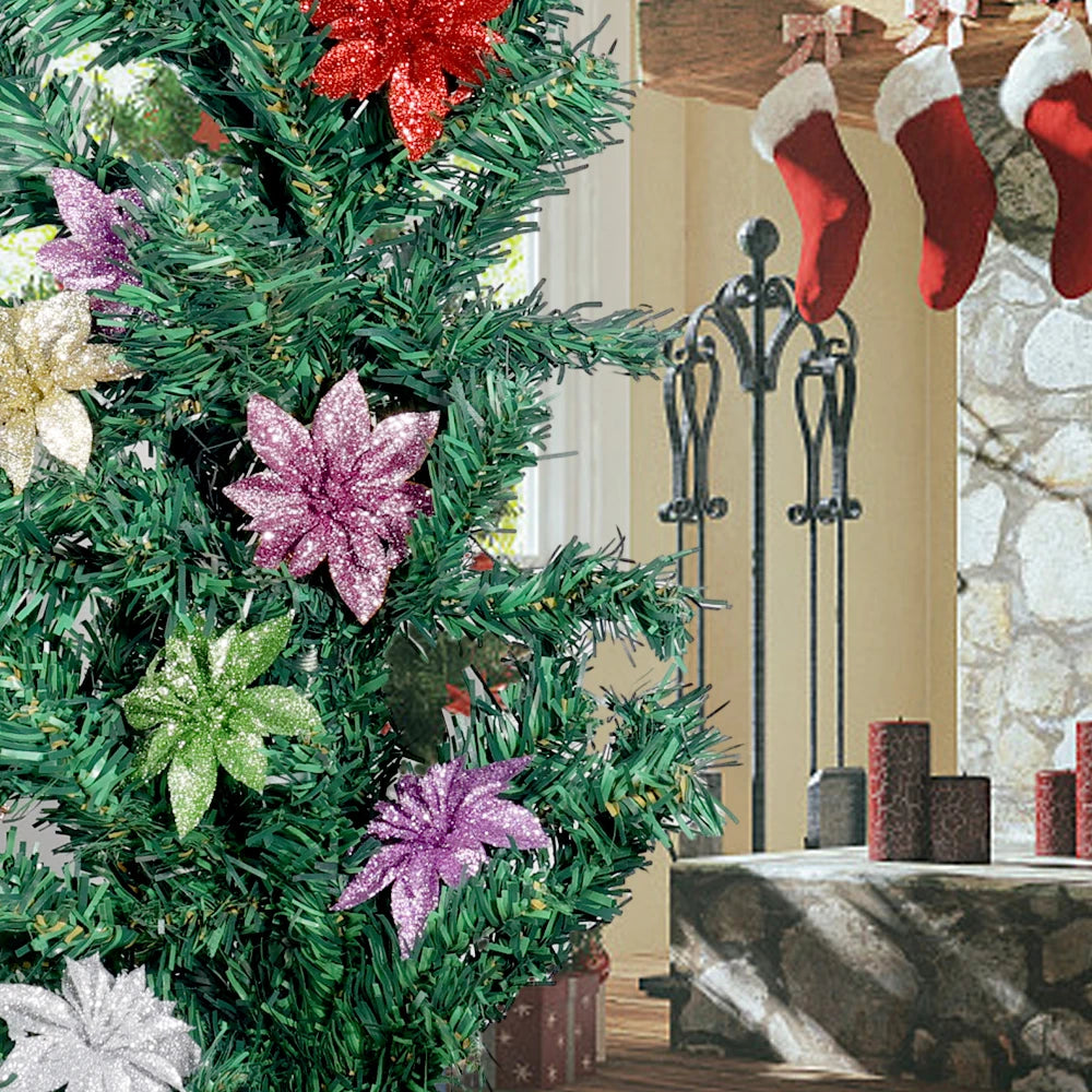 Sparkling Holiday Flower Ornaments for Trees - Image 17
