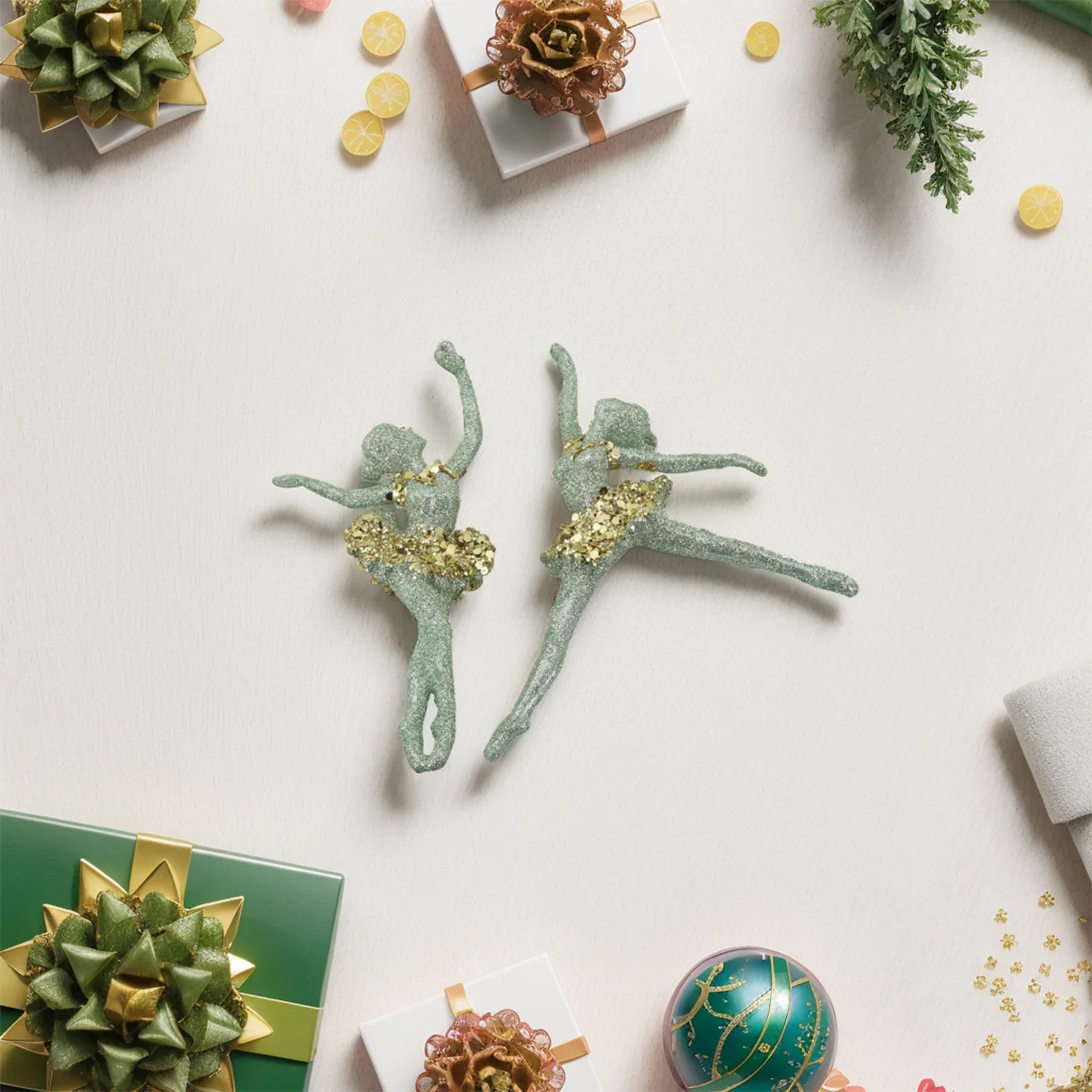 Charming Green Snowflake Bell Christmas Ornaments - Image 37