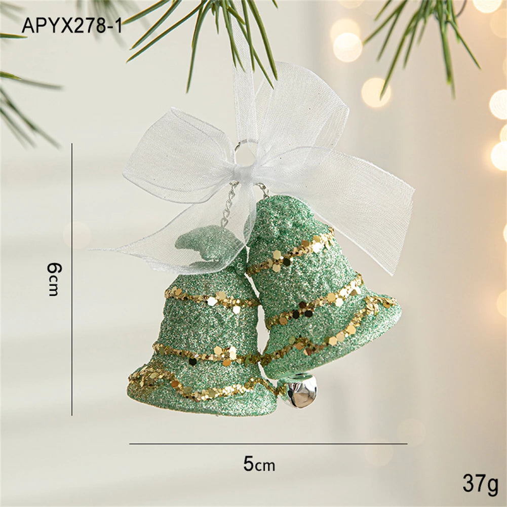 Charming Green Snowflake Bell Christmas Ornaments - Image 19