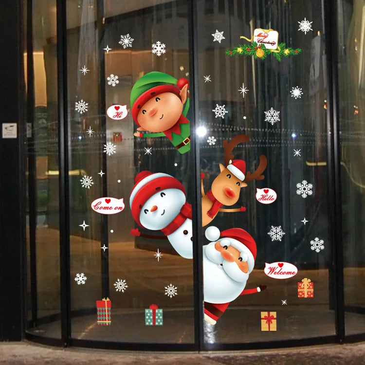 Festive Christmas Snowman & Santa Window Stickers - Image 12