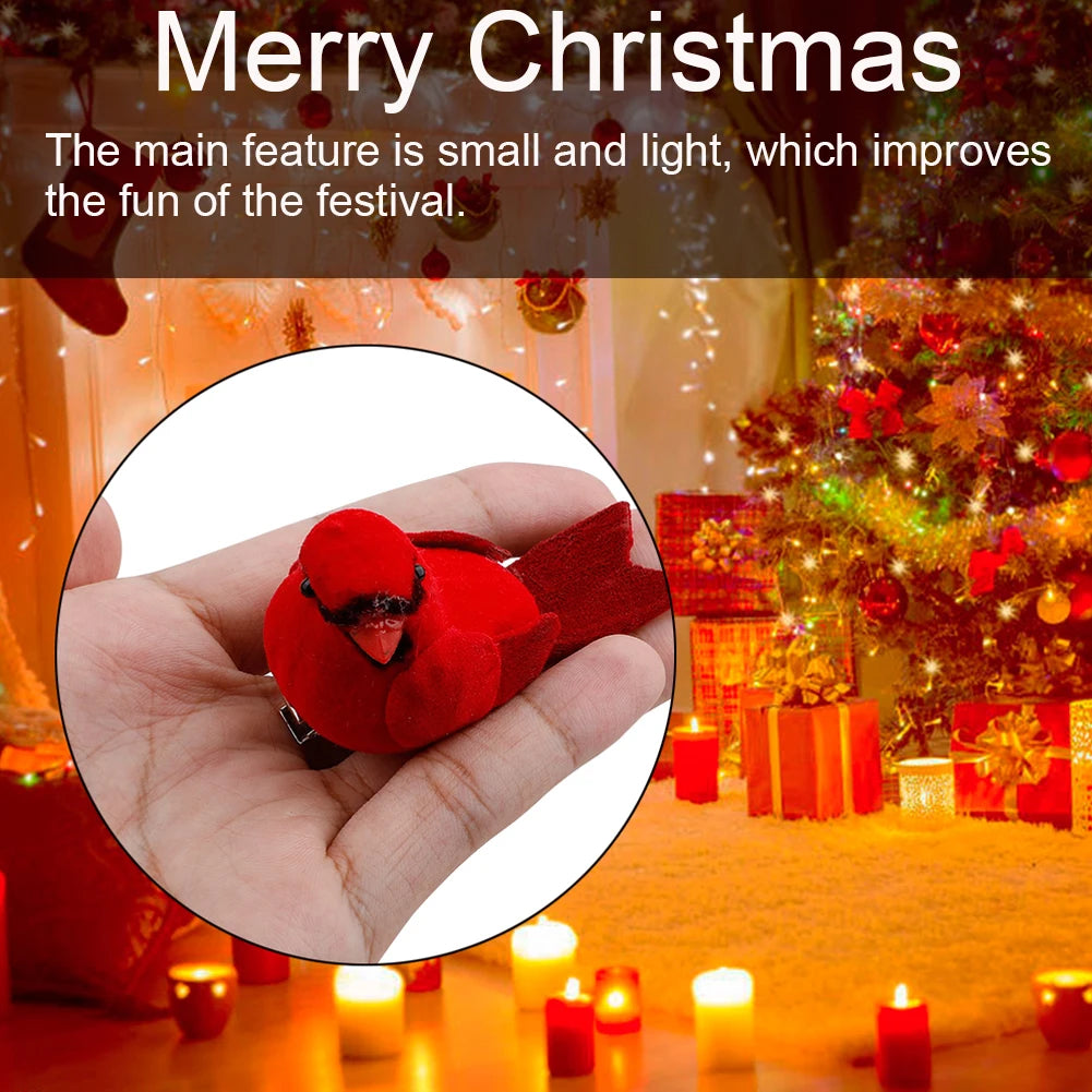 12Pcs Lifelike Cardinal Clip-On Christmas Ornaments - Image 13