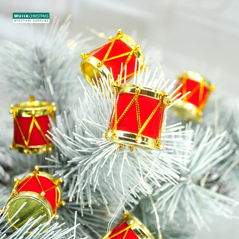 12pcs Red Mini Drums for Christmas Tree Decor - Image 9